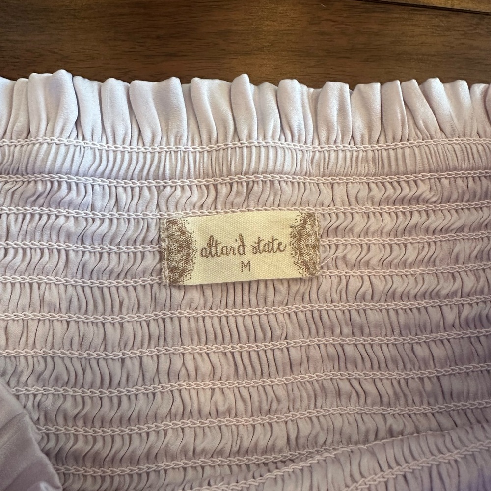 Altar'd State Satin Lilac Layered Frill Hem Skirt Size M built in shorts - Picture 3 of 4